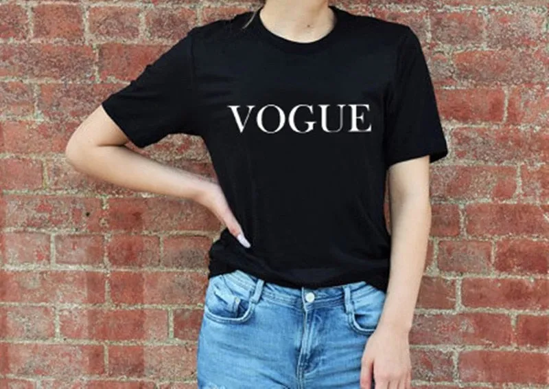 Chic Fashion VOGUE  T shirt Tee Tops Casual Woman T-shirts